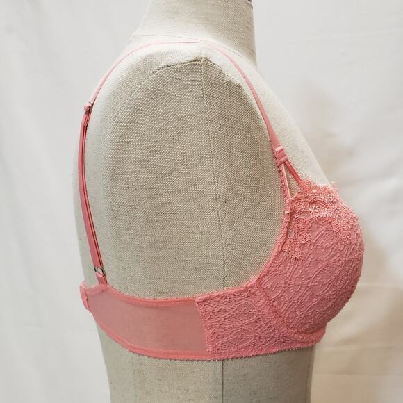 Victoria Secret Bra Dream Angels Coral Colored 32D Adjustable Strap Sexy - Picture 2 of 4